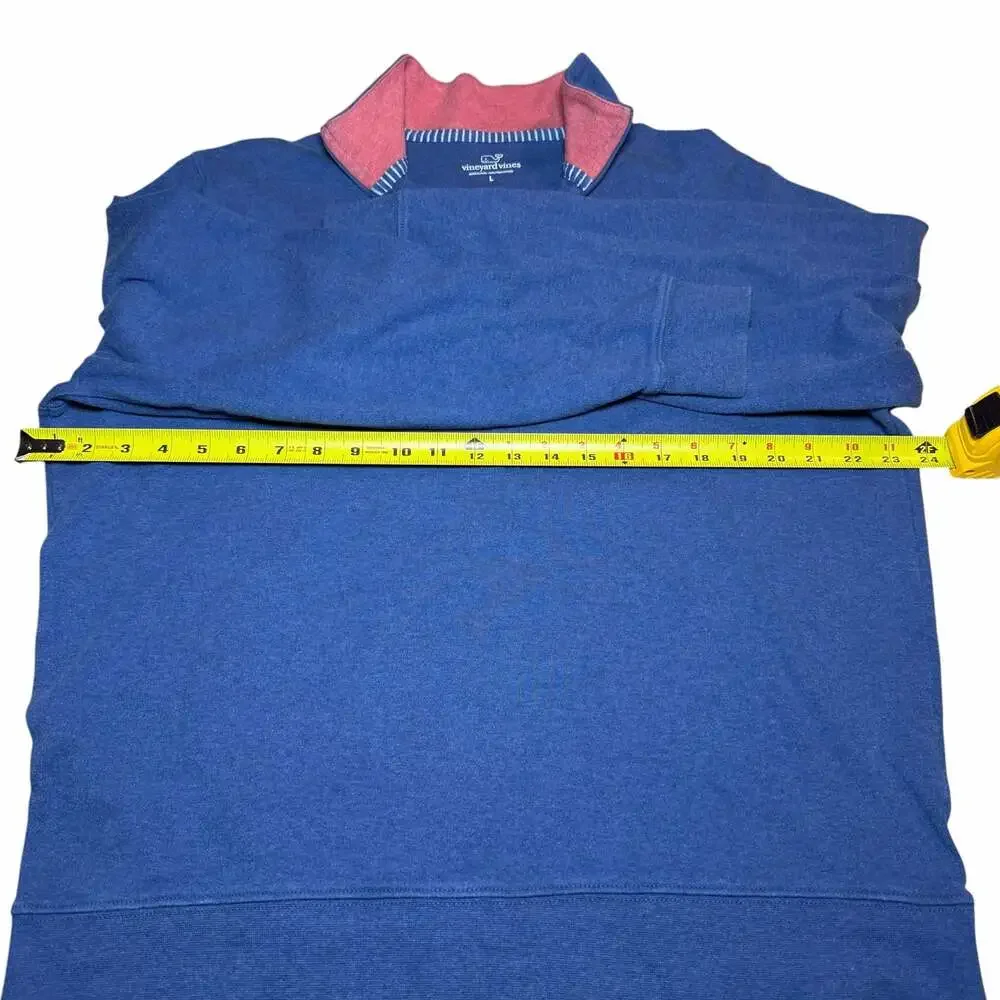 Vineyard Vines Men's 1/4-Zip Pima Cotton Pullover Sweatshirt Blue Size Large
